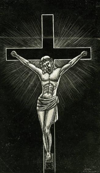 Draughtsman's Scratch Board, Crucifixion Memorial Design