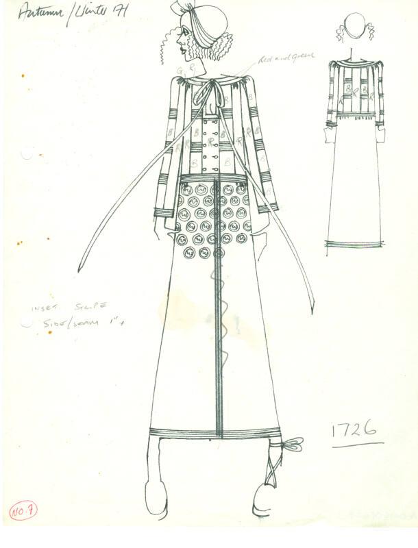 Drawing for Autumn/Winter 1971 Collection