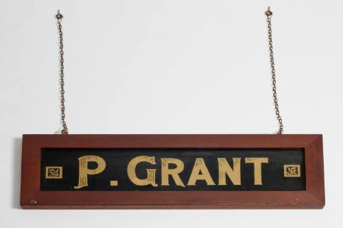 Window Sign for P. Grant