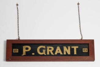 Window Sign for P. Grant