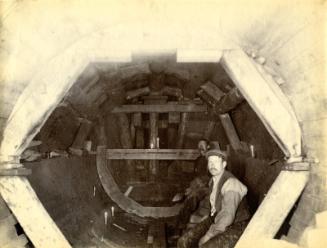 Construction of Girdleness Outfall Scheme, Workers Lining St Fittick's Tunnel (south end) Sewer…