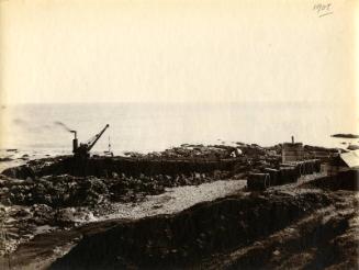 Construction of Girdleness Outfall Scheme, Looking out to Sea with Steam Crane