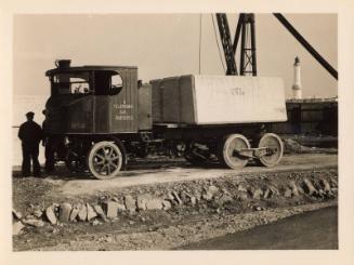 Repairs to South Breakwater Pier: Sentinel Steam Waggon Loaded with Concrete Block