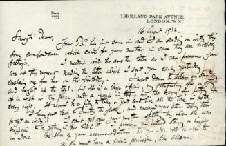 Correspondence from James McBey to Marguerite McBey