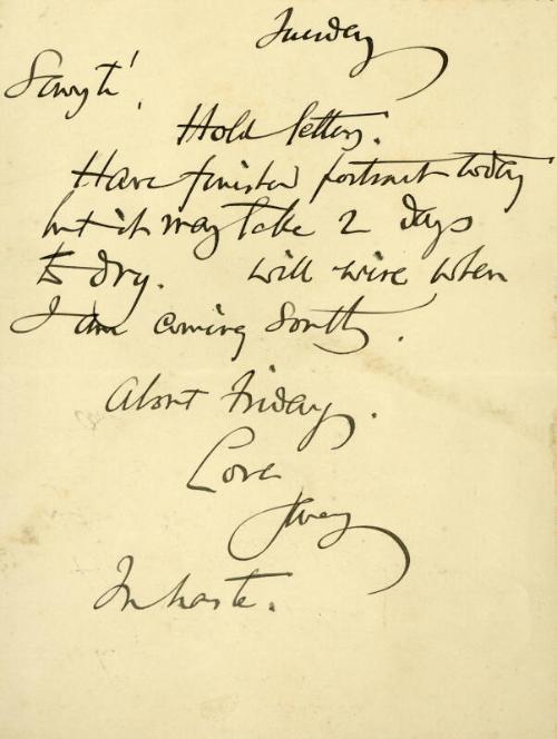 Correspondence from James McBey to Marguerite McBey
