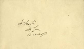 Envelope from James McBey to Marguerite McBey