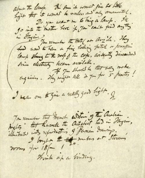 Fragment of Correspondence from James McBey to Marguerite McBey