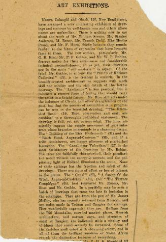 Art Exhibitions (Press Cuttings Related to James McBey)