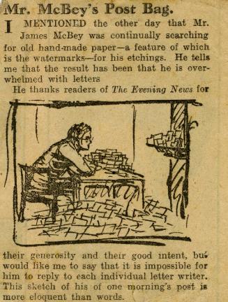 Mr. McBey's Post Bag (Press Cuttings Related to James McBey)