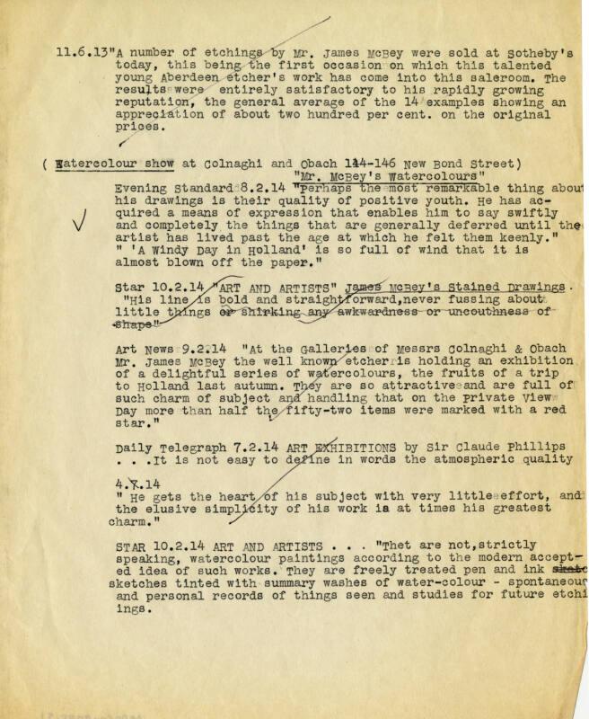 (Press Cuttings Related to James McBey)