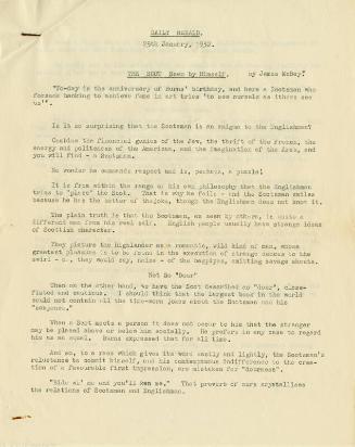 The Scot Seen by Himself (Press Cuttings Related to James McBey)