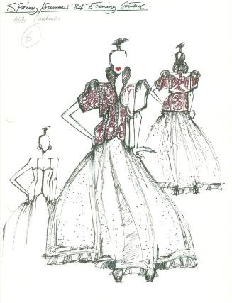Drawing of Dress and Jacket for Spring/Summer 1984 Evening Couture Collection