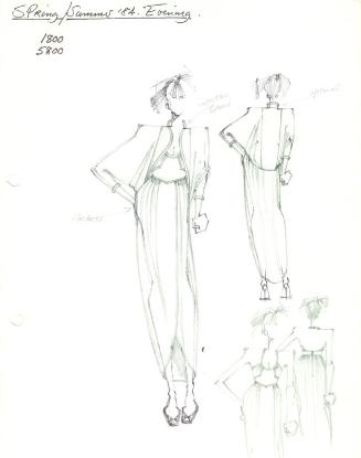 Drawing of Dress and Jacket for Spring/Summer 1984 Evening Collection