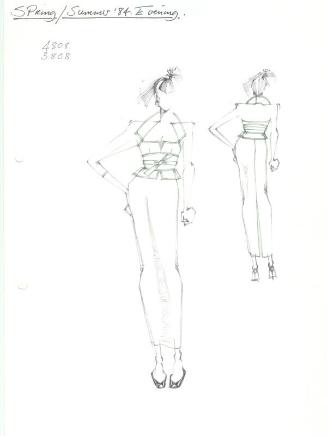 Drawing of Top and Skirt for Spring/Summer 1984 Evening Collection