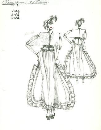 Drawing of Top, Skirt and Belt for Spring/Summer 1984 Evening Collection