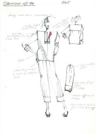Drawing of Top and Trousers for the Spring/Summer 1984 Sportswear Collection