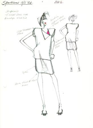 Drawing of Top and Skirt for the Spring/Summer 1984 Sportswear Collection