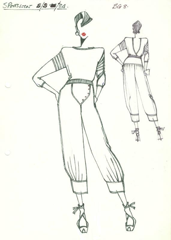 Drawing of Trouser Outfit for the Spring/Summer 1984 Sportswear Collection