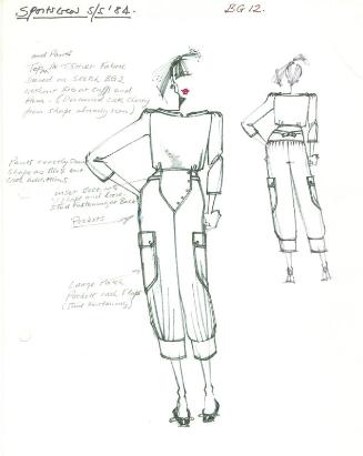 Drawing of Top and Trousers for the Spring/Summer 1984 Sportswear Collection