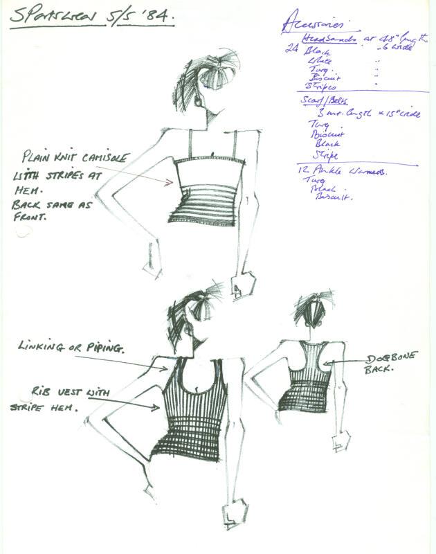 Drawing of Tops for the Spring/Summer 1984 Sportswear Collection