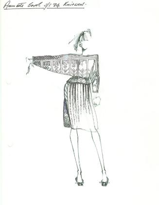 Drawing of Top and Skirt for Spring/Summer 1984 Knitwear Collection for Annette Carol