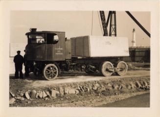 Repairs to South Breakwater Pier: Sentinel Steam Waggon Loaded with Concrete Block