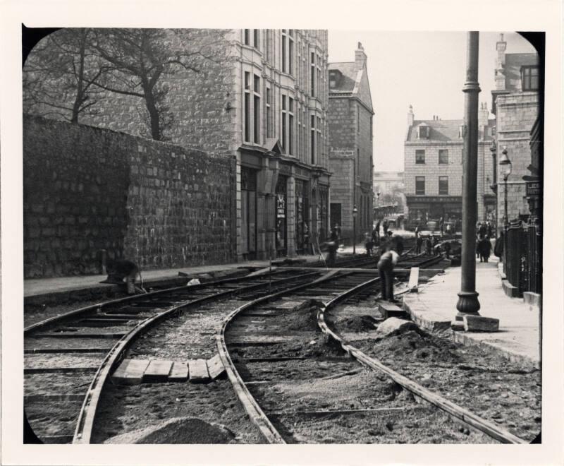 Laying Tram Lines on Crown Street, Aberdeen