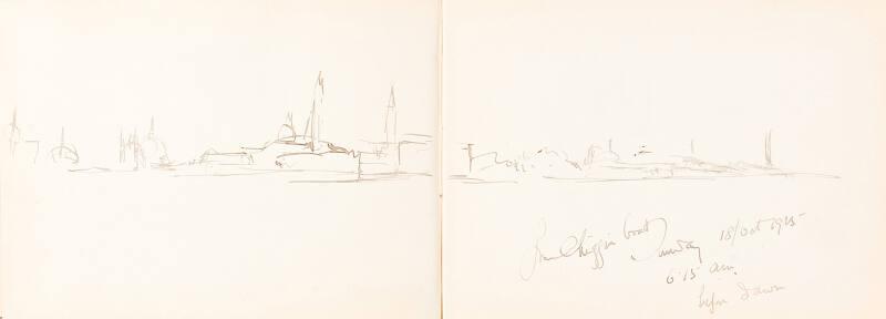 From Chioggia Grand, Sunday 18 October 1925 6.15am, Before Dawn (Sketchbook - Venice)