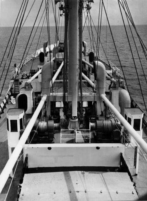 Black and white showing  Motor Molasses Carrier 'Rona', Hall Russell in 1957