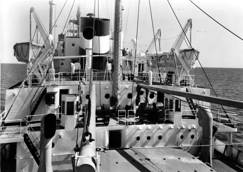 Black and white showing  Motor Molasses Carrier 'Rona', Hall Russell in 1957