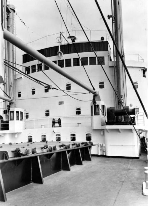 Black and white showing  Motor Molasses Carrier 'Rona', Hall Russell in 1957