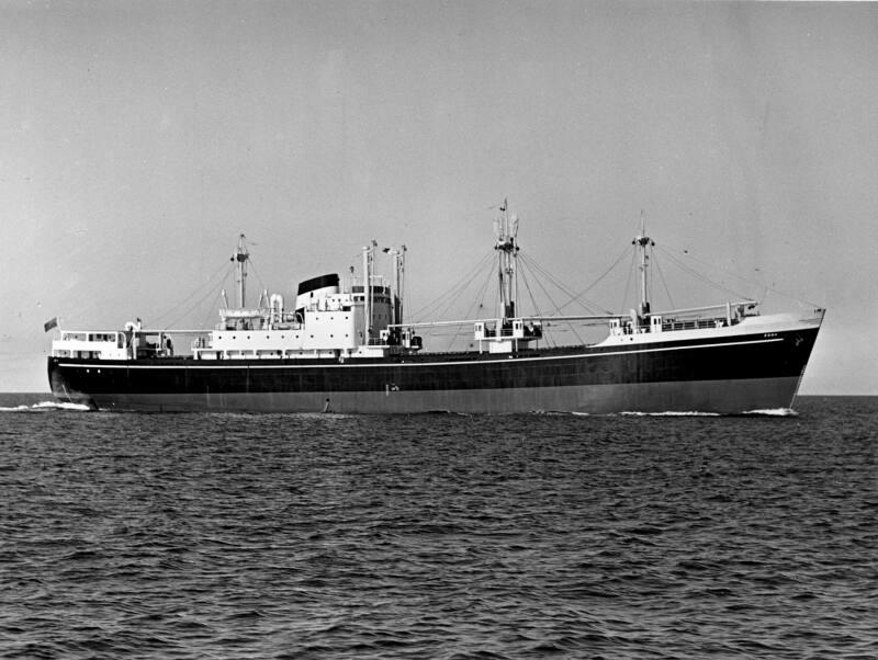 Black and white showing  Motor Molasses Carrier 'Rona', Hall Russell in 1957