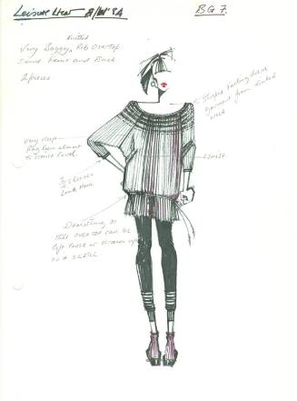 Drawing of Overtop and Trousers for Autumn/Winter 1984 Leisurewear Collection