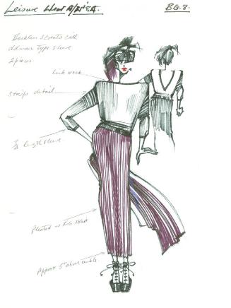 Drawing of Jumper and Skirt for Autumn/Winter 1984 Leisurewear Collection