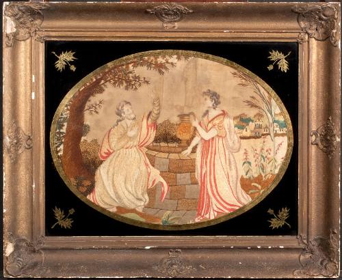 Embroidered Picture of Eliezar and Rebecca