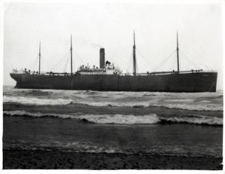 Black and white photograph Showing The Ellerman Wilson Line's Steamer 'idaho' Ashore Off Aberde…