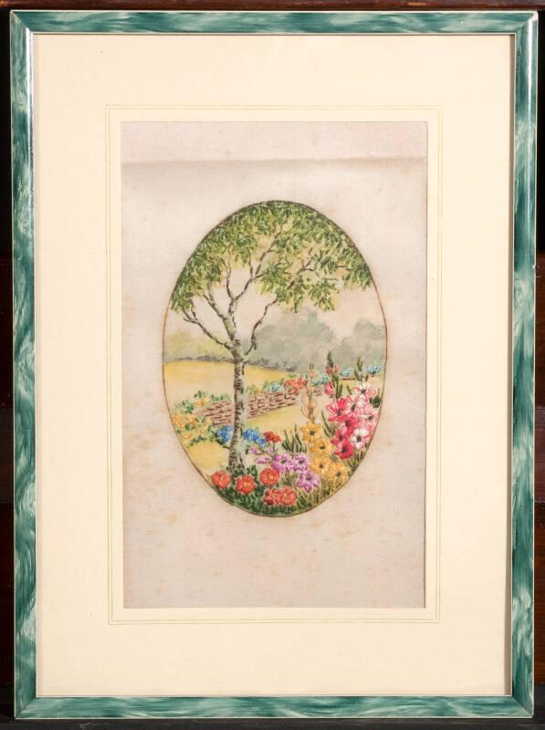 Embroidered Picture of a Garden