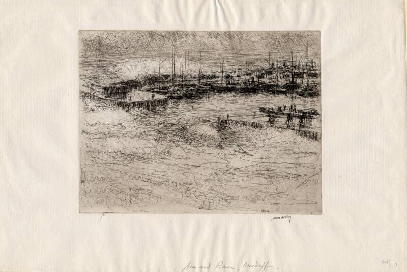 Sea And Rain (Macduff Harbour) by James McBey