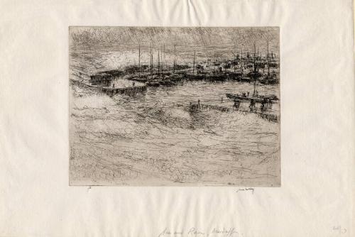 Sea And Rain (Macduff Harbour) by James McBey