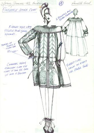 Drawing of Pineapplie Smock Coat for Spring/Summer Knitwear Collection