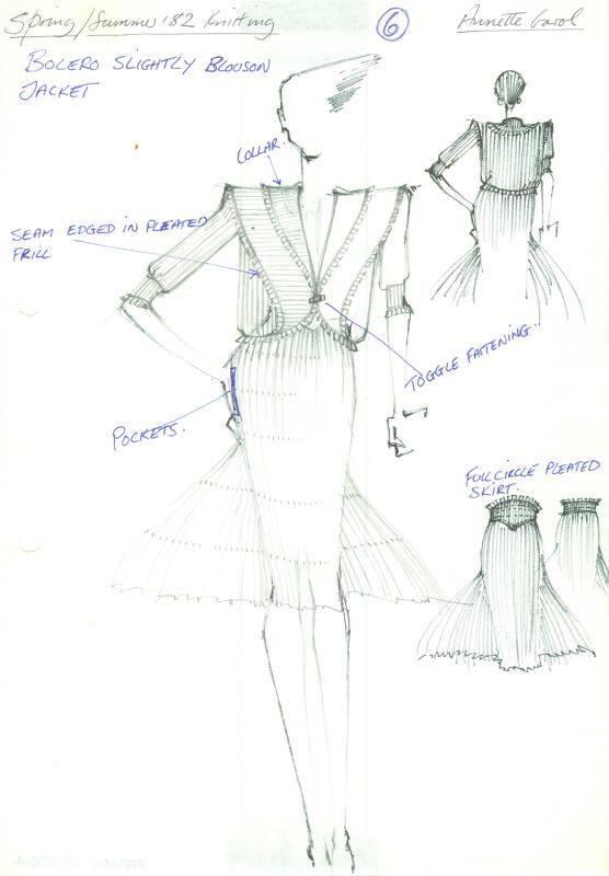 Drawing Jacket and Skirt for Spring/Summer 1982 Knitwear Collection ...