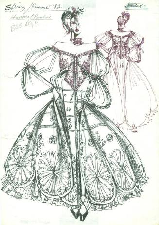 Drawing of  Dress for Spring/Summer Couture Collection