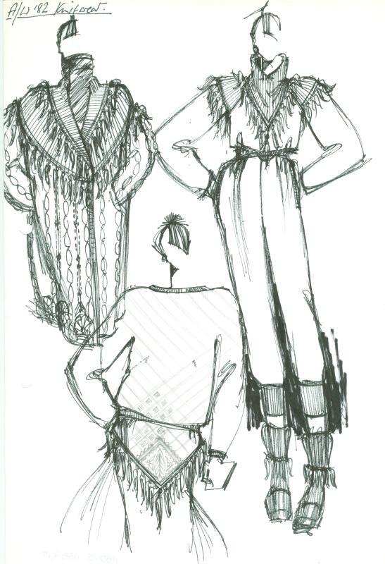 Drawing of Jumpsuit and Coat for Autumn/Winter Knitwear Collection