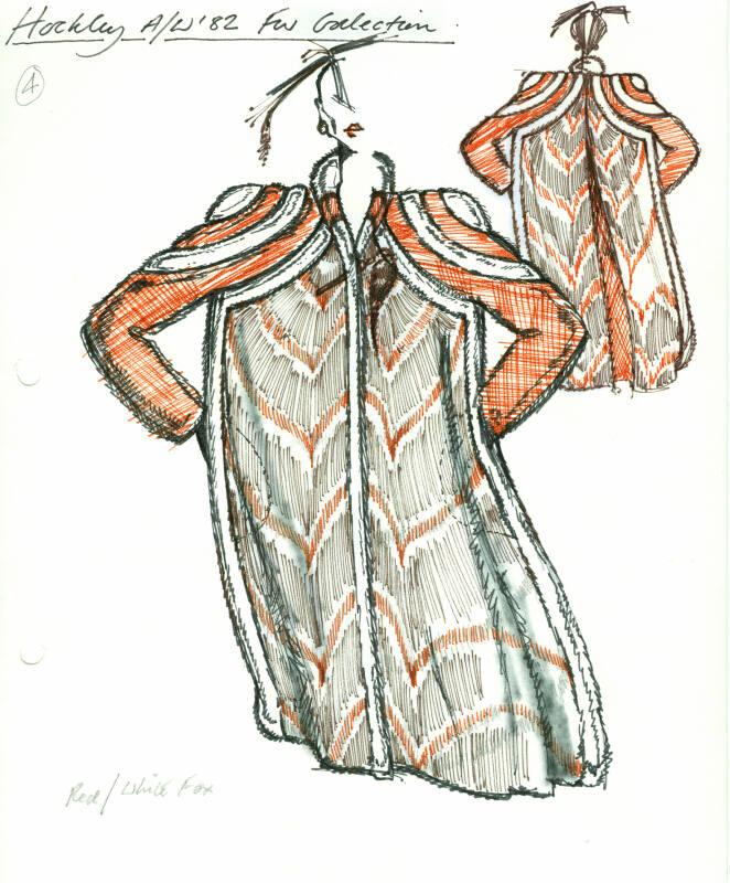 Drawing of Fur Coat for Autumn/Winter Fur Collection