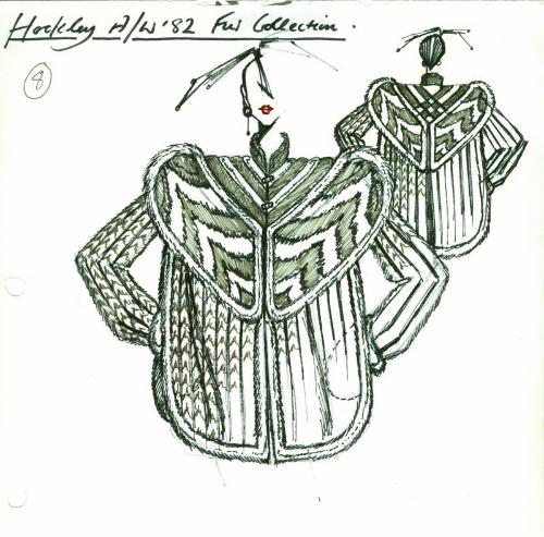 Drawiing of Fur Coat for Autumn/Winter Fur Collection