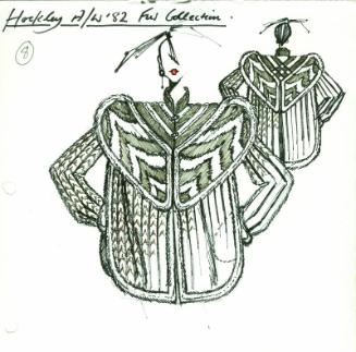 Drawiing of Fur Coat for Autumn/Winter Fur Collection