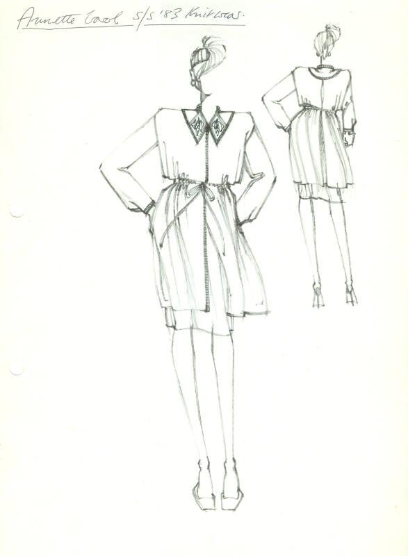 Drawing of Coat for Annette Carol Spring/Summer 1983 Knitwear Collection