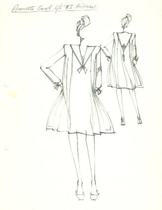 Drawing of Dress for Annette Carol Autumn/Winter 1983 Knitwear Collection