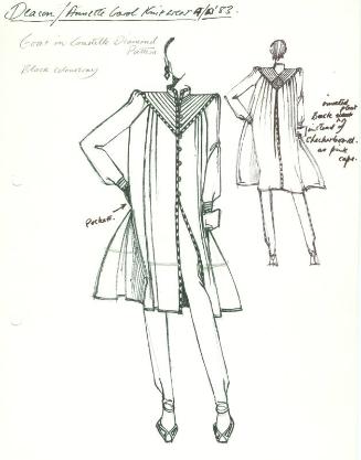 Drawing of Coat for Annette Carol Autumn/Winter 1983 Knitwear Collection