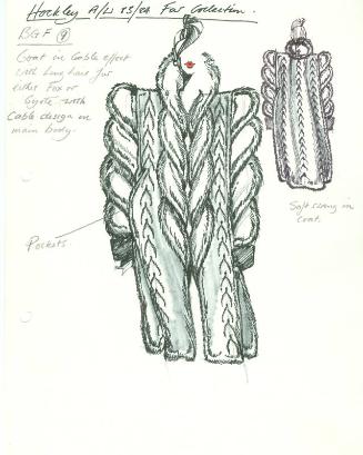 Drawing of Fur Coat for Hockley Autumn/Winter 1983/84 Fur Collection